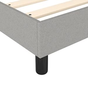 vidaXL Box Spring Bed with Mattress Home Bedroom Mattress Pad Double Bed Frame Base Foam Topper Furniture Light Gray 59.8"x79.9" Queen Fabric