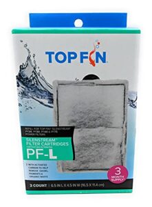 top fin silenstream pf-l refill for pf20, pf30, pf40 and pf75 power filters 6.5in x 4.5- (3 count)