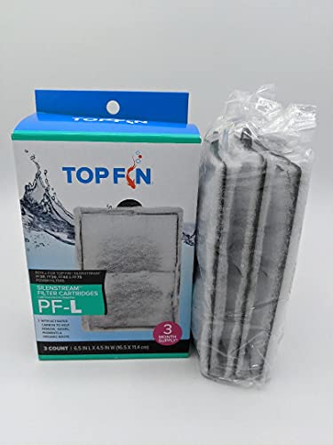 Top Fin Silenstream PF-L Refill for PF20, PF30, PF40 and PF75 Power Filters 6.5in x 4.5- (3 Count)