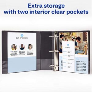 Avery Mini Durable Binder for 5.5 x 8.5 Inch Pages, 2-Inch Round Ring, Black, 1 Binder (27554) & Avery Mini Binder Filler Paper for 3 Ring Binders or 7 Ring Binders, College Ruled
