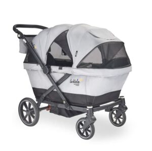 larktale caravan coupe – compact 2-seater stroller wagon with small fold – adjustable canopies included – gray/black