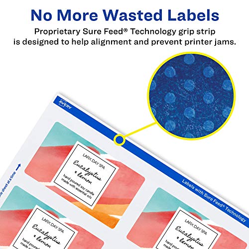 Avery Durable Waterproof Rectangle Labels with Sure Feed, 1.5" x 3.75", 1,000 Oil and Tear-Resistant Waterproof Labels, Print-to-The-Edge, Laser/Pigment-Based Inkjet Printable Labels