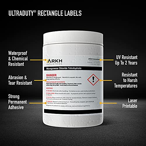 Avery UltraDuty GHS Labels, Waterproof, 2/3" x 1-3/4" Inch Rectangle Printable Labels, Pack of 1500 White Labels for Use with Laser Printers