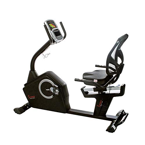 Sunny Health & Fitness Programmable Recumbent Bike - SF-RB4850, Black