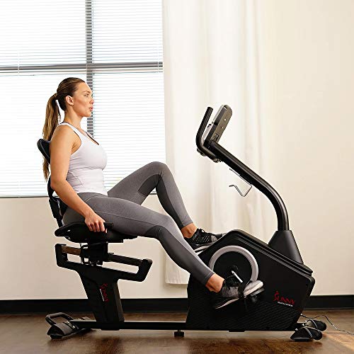 Sunny Health & Fitness Programmable Recumbent Bike - SF-RB4850, Black