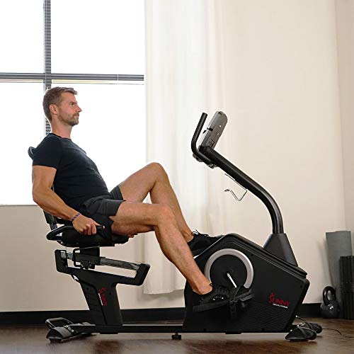 Sunny Health & Fitness Programmable Recumbent Bike - SF-RB4850, Black