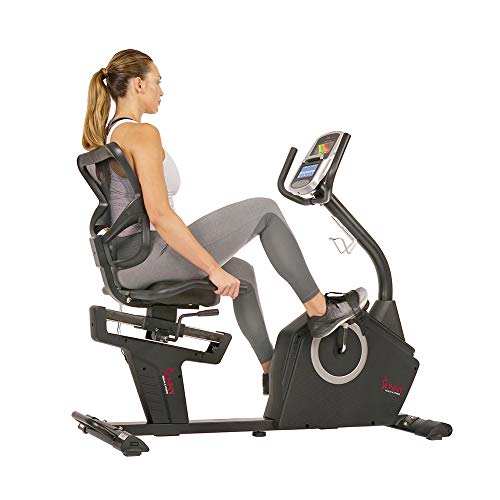 Sunny Health & Fitness Programmable Recumbent Bike - SF-RB4850, Black