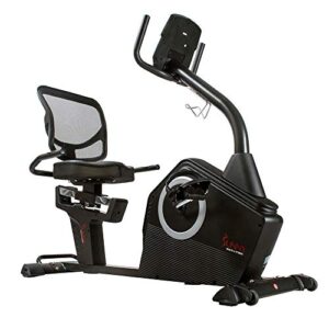 Sunny Health & Fitness Programmable Recumbent Bike - SF-RB4850, Black