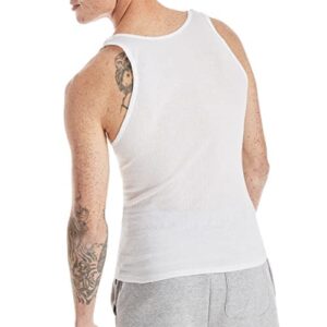 Hanes Men's ComfortSoft Moisture Wicking Tagless Tank Undershirts-Multipacks, White 12-Pack, Medium