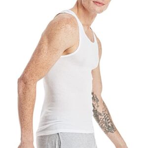 Hanes Men's ComfortSoft Moisture Wicking Tagless Tank Undershirts-Multipacks, White 12-Pack, Medium