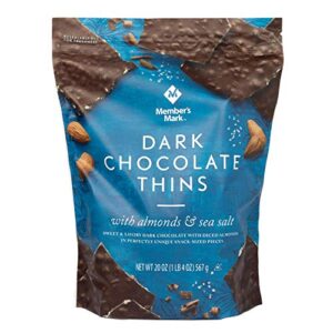 member’s mark dark chocolate thins with almonds and sea salt (20 ounce)