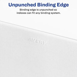 Avery Legal Exhibit Binder Dividers, Preprinted EXHIBIT 1-25 and Table of Contents Bottom Tabs, Unpunched Letter Size, 1 Set Collated, 4 Sets per Pack (11378)