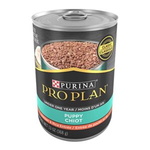 purina pro plan high protein puppy food pate, chicken and brown rice entree – (12) 13 oz. cans