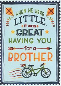 rsvp birthday greeting card for brother: when we were little : kites and bicycle by becca cahan