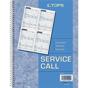 tops duplicate service call book book,serv.call,200st,ncr 1093572 (pack of8)