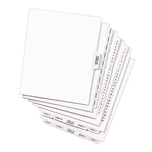 Avery Legal Exhibit Binder Dividers, 25 Blank Side Tabs, Unpunched Letter Size, 1 Set Collated, 4 Packs (11912)