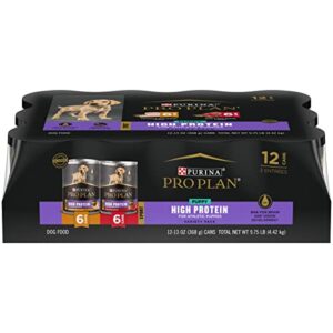 purina pro plan sport wet beef & rice entrée and chicken and rice entrée puppy wet dog food variety pack – (12) 13 oz. cans