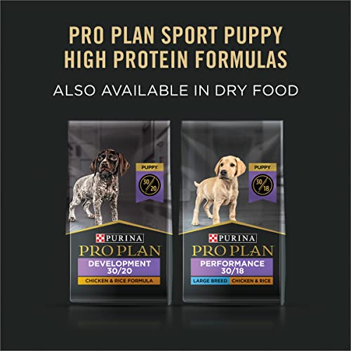 Purina Pro Plan Sport Wet Beef & Rice Entrée and Chicken and Rice Entrée Puppy Wet Dog Food Variety Pack - (12) 13 Oz. Cans