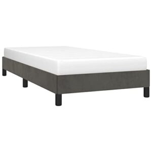 vidaXL Bed Frame Home Indoor Bed Accessory Bedroom Upholstered Single Bed Base Frame Furniture Dark Gray 39.4"x79.9" Twin XL Velvet
