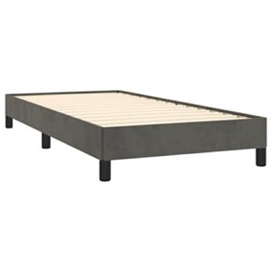 vidaXL Bed Frame Home Indoor Bed Accessory Bedroom Upholstered Single Bed Base Frame Furniture Dark Gray 39.4"x79.9" Twin XL Velvet