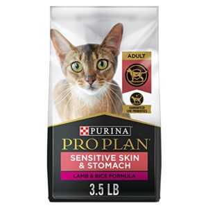purina pro plan sensitive skin and stomach cat food, lamb and rice formula – 3.5 lb. bag