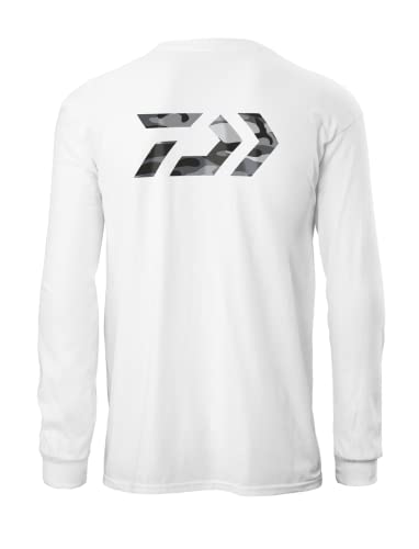 DAIWA D-VEC Gray CAMO Print Long Sleeve T-Shirt White L