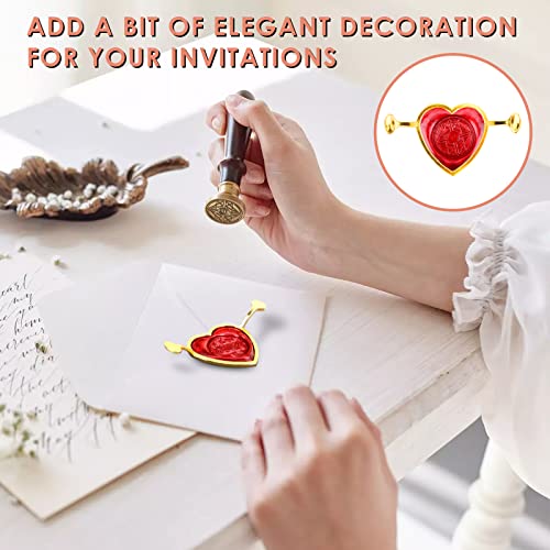 3-Pack Metal Wax Seal Molds with Round Flower Heart Shape for 1 Inch Wax Seal Stamp, Silicone Wax Seal Mat, DIY Craft Adhesive Waxing for Wedding Invitations Envelopes Cards Gifts Wine Wrapping