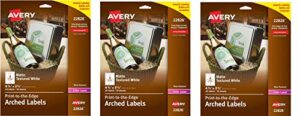 avery arched wine labels with sure feed for laser printers, 4.75″ x 3.5″, 40 white labels (22826) (pack of 3)
