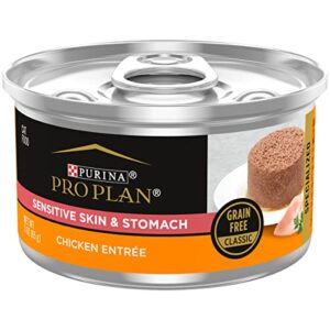purina pro plan sensitive skin and sensitive stomach cat food wet pate, grain free chicken entree – (24) 3 oz. cans
