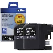brother brand name dual pack for lc103bk black ink 600 pg yld each lc1032pks