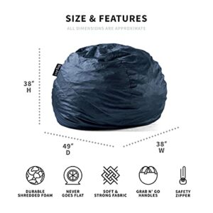 Big Joe Fuf Large Foam Filled Bean Bag Chair with Removable Cover, Black Lenox, 4ft Big & Fuf Large Foam Filled Bean Bag Chair with Removable Cover, Cobalt Lenox, 4ft Big