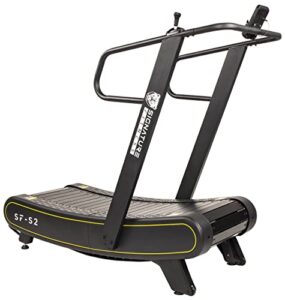 signature fitness sf-s2 sprint demon – motorless curved sprint treadmill with adjustable levels of resistance – drastically increases intensity of running and walking,black