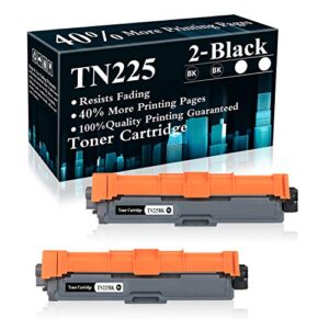 2 black tn225 / tn225bk toner cartridge replacement for brother hl-3140cw 3150cdn 3170cdw 3180cdw 9130cw 9140cdn 9330cdw 9340cdw 9015cdw 9020cdn printer,sold by topink