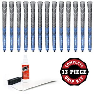 golf pride mcc plus4 standard blue – 13 pc golf grip kit (with tape, solvent, vise clamp)