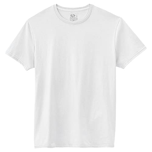 Fruit of the Loom Men's Stay Tucked Crew T-Shirt - X-Large - White (Pack of 6)