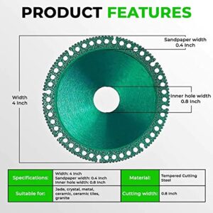 Indestructible Disc 2.0 - Cut Everything in Seconds, Indestructible Disc for Angle Grinder, 4" x 1/25" x 4/5” Diamond Cutting Wheels for Smooth Cutting, Chamfering, Grinding of All Materials (3-Pack)