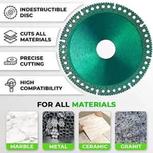 Indestructible Disc 2.0 - Cut Everything in Seconds, Indestructible Disc for Angle Grinder, 4" x 1/25" x 4/5” Diamond Cutting Wheels for Smooth Cutting, Chamfering, Grinding of All Materials (3-Pack)