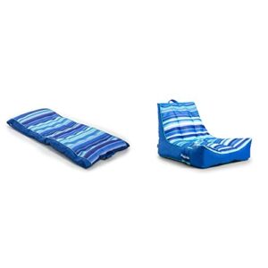 Big Joe Kona Float, Blurred Stripe Blue & Captain's Float 2.0 w/Cup Holder, Blurred Stripe Blue