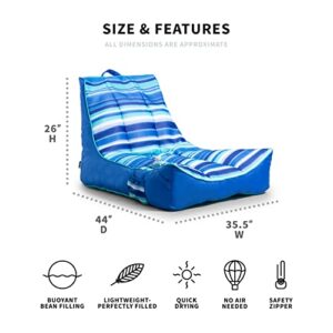 Big Joe Kona Float, Blurred Stripe Blue & Captain's Float 2.0 w/Cup Holder, Blurred Stripe Blue