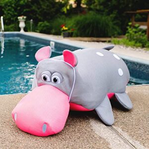 Big Joe Pool Petz Large Hippo Animal Pool Toy Float, Hippo Shape Mesh, 3ft