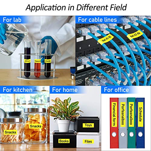 GREENCYCLE Extra Strength Adhesive Black on Yellow Label Tape Compatible for Brother TZE-S651 TZS651 AZES651 0.94" 24mm for PT2730 PT9600 PTD600VP PTD800W PTH500LI PTP700 PTP710BT PTP750W-6 Pack