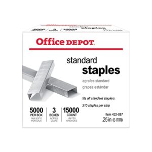 office depot standard staples, 1/4in., pack of 3 boxes, 0