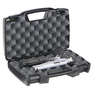 Plano Protector Series Single Pistol Case, Small, Black, Hunting Gun Case with Padlock Tabs and Foam Padding, Hard Plastic Pistol Case