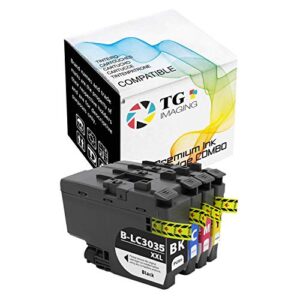 tg imaging (4 pack) (k+c+y+m) compatible lc3035xxl ink cartridge lc3035 super high yield replacement for brother lc-3033 lc-3035 mfc-j995dw mfc-j995dwxl inkjet printer