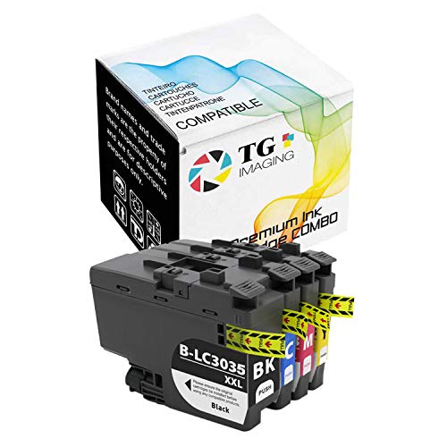 TG Imaging (4 Pack) (K+C+Y+M) Compatible LC3035XXL Ink Cartridge LC3035 Super High Yield Replacement for Brother LC-3033 LC-3035 MFC-J995DW MFC-J995DWXL Inkjet Printer