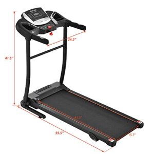 Merax Electric Folding Treadmill – Easy Assembly Fitness Motorized Running Jogging Machine with Speakers for Home Use, 12 Preset Programs (Black)