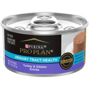 purina pro plan urinary tract cat food wet pate, urinary tract health turkey and giblets entree – (24) 3 oz. pull-top cans