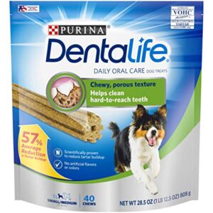 purina dentalife made in usa facilities small/medium dog dental chews, daily – 40 ct. pouch