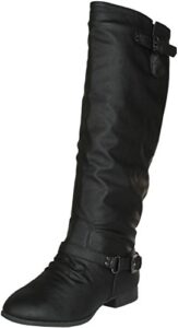 top moda women’s coco 1 knee high riding boot (12, premium midnight black)